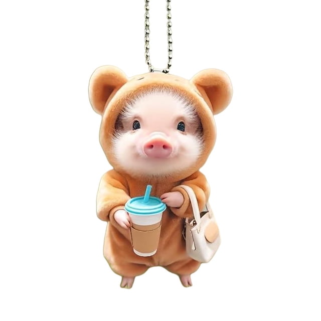 Bamboohart Rearview Mirror Decoration Pendant - Keychain Pendant for Home Decoration Yellow Plastic Automotive Pendant Compact Car Accessory 8x6x0.37 Centimeters (3.15x2.36x0.15 Inches