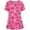 Red, variant on HIMONE Loose Short Sleeve Scrub Top for Women Ladies Butterfly Floral Print Blouse Casual Pockets Workwear T Shirt