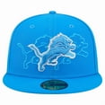 thumbnail image 2 of Men's New Era Blue Detroit Lions Tri-Hit 59FIFTY Fitted Hat, 2 of 5