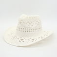 thumbnail image 3 of Yigetop Straw Cowboy Hats for Women, Soft Beach Hats Women's Outdoor Sun Hats Fashionable Hats Hand Woven Hats Cowgirl Hat White One Size, 3 of 10