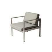Pangea Home Karen Modern Aluminum Frame Outdoor Chair in Gray Taupe