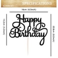 thumbnail image 3 of Decoración para tartas EONNCNT, fiesta de feliz cumpleaños con purpurina negra, 3 of 6