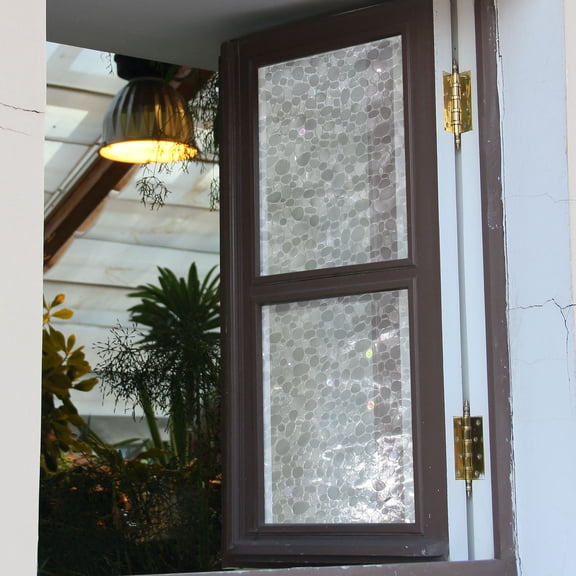 FOMIYES 2pcs Static Window Film Pet No Glue Privacy Decorative Bedroom Glass