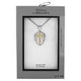 thumbnail image 4 of Believe by Brilliance Men's Two-Tone Stainless Steel Shield Pendant Necklace, 4 of 4