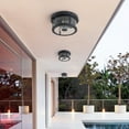 thumbnail image 5 of C Cattleya 2-Light Black Motion Sensor Dusk to Dawn Outdoor Flush Mount Ceiling Light with Clear Glass Shade, 5 of 8