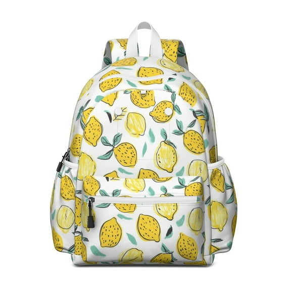 Lemon Backpack for School,Cute School Bag,Schoolbag with Adjustable Shoulder Straps & Padded Back,13.4"x11"x4.7"