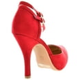 thumbnail image 2 of Dream Pairs Office-02 Women's Classy Mary Jane Double Ankle Strap Almond Toe High Heel Pumps Shoes Office-02 Red Size 8, 2 of 5