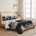 thumbnail image 5 of Twin XL Quilt Set 68''x98'', Black Bear Lightweight Summer Bedspread Coverlet Set with 2 Pillow Shams, Farmhouse Forest Animals Vintage Breathable All Season Quilt Bedding for Dorm/Guest Room, 5 of 9