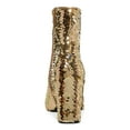 thumbnail image 3 of MADDEN GIRL Womens Gold Sequined Cody Pointed Toe Block Heel Zip-Up Booties 6 M, 3 of 4