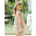 thumbnail image 3 of Happy Town Toddler Baby Girl Boho Dress Linen Ruffle Sleeveless Casual Dress, 3 of 8