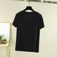 thumbnail image 6 of New Summer Arrivals Olyvenn Womens Tops Basic Summer V Neck T Shirts Short Sleeve Dressy Casual Loose Fit Cute Tee Clothes Trendy Fashion Outfits Black XXL, 6 of 6