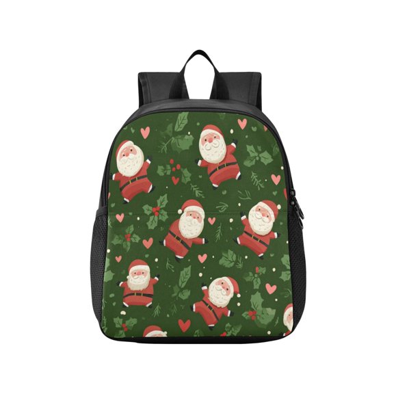 Toddler Backpack Happy Santa Claus Tiling Pattern Waterproof Lightweight Backpack Casual Mini Daypack for Daycare & Travel