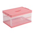 thumbnail image 1 of Foldable Storage Box, Trunk Organizer Large Capacity Anti-Pressure PP Universal With Dust Cover For Home Car Outdoor Travel Pink, 1 of 8