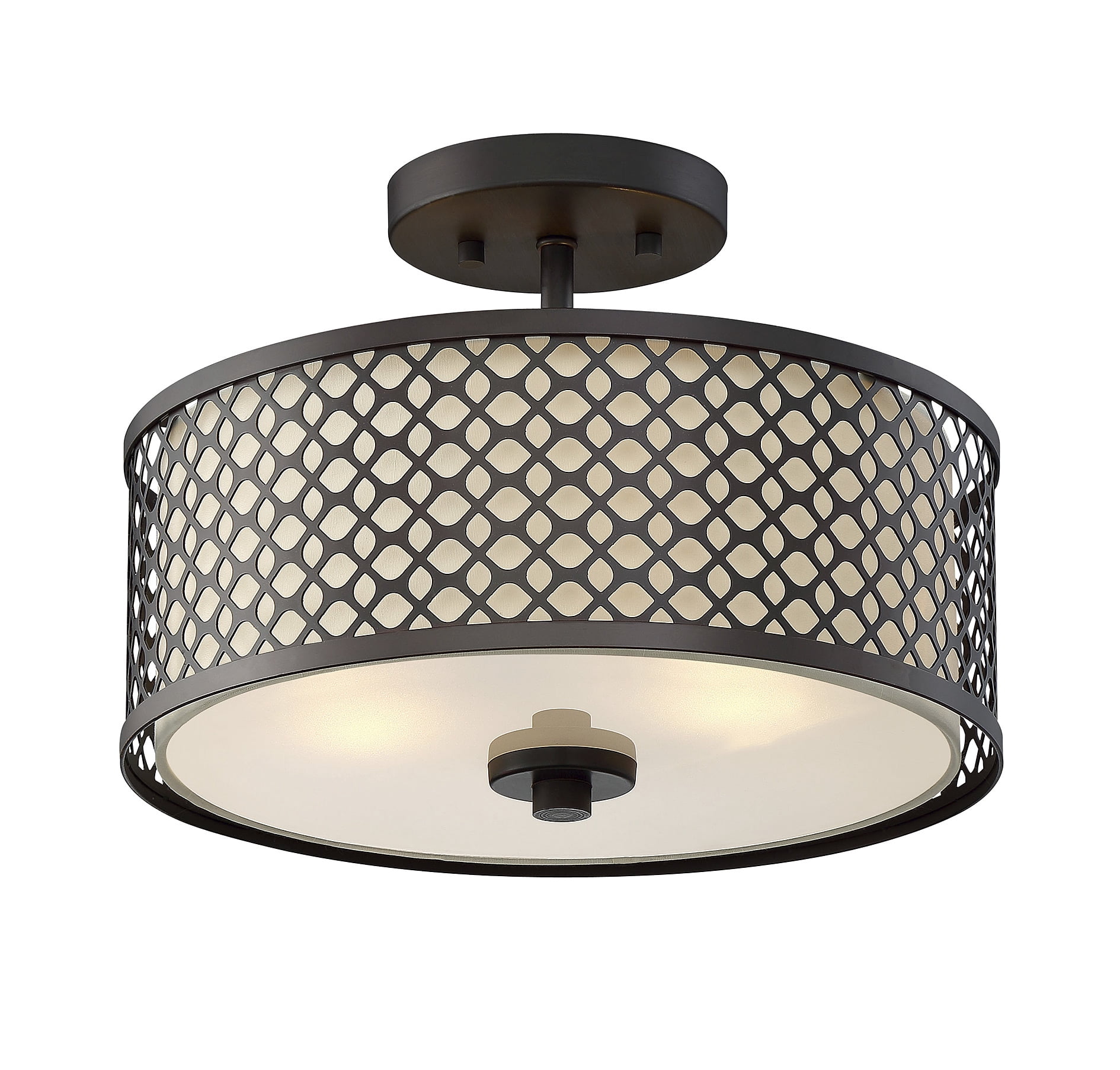 Trade Winds Hutchins Lattice Semi-Flush Mount Ceiling Light in Oil Rubbed Bronze