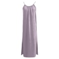 thumbnail image 7 of Mifsaly Linen Dress Women Spaghetti Straps Flowy Maxi Backless Dresses Lightweight Side Slit Back Drawstring Beach Sundresses Summer Cover Up Boho Clothes L, 7 of 7