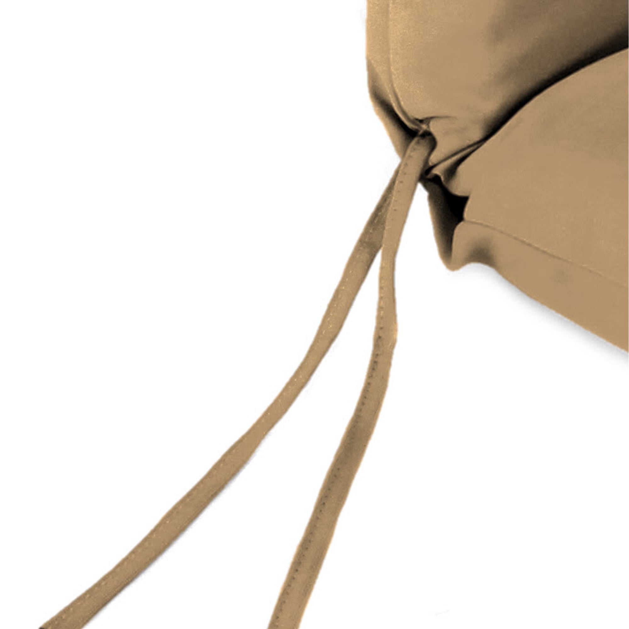Jordan Manufacturing Sunbrella 44" x 22" Canvas Cocoa Brown Solid Rectangular Outdoor Chair Cushion with Ties and Hanger Loop