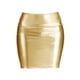 thumbnail image 5 of Minifalda Prolriy para mujer, color liso, con cara brillante, estilo carnaval, con cola de pez, cruzada en la cadera, media falda, dorada, XL, 5 of 6