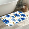 thumbnail image 4 of 1pc Blue Flowers Absorbent Non-Slip Bathroom Thickened Flannel Rug Decor,Soft,Quick Drying,Suitable For Indoor/outdoor Use,Bathrooms,Bedrooms,Kitchens,Terrace,Laundry Rooms,16"x24", 4 of 7