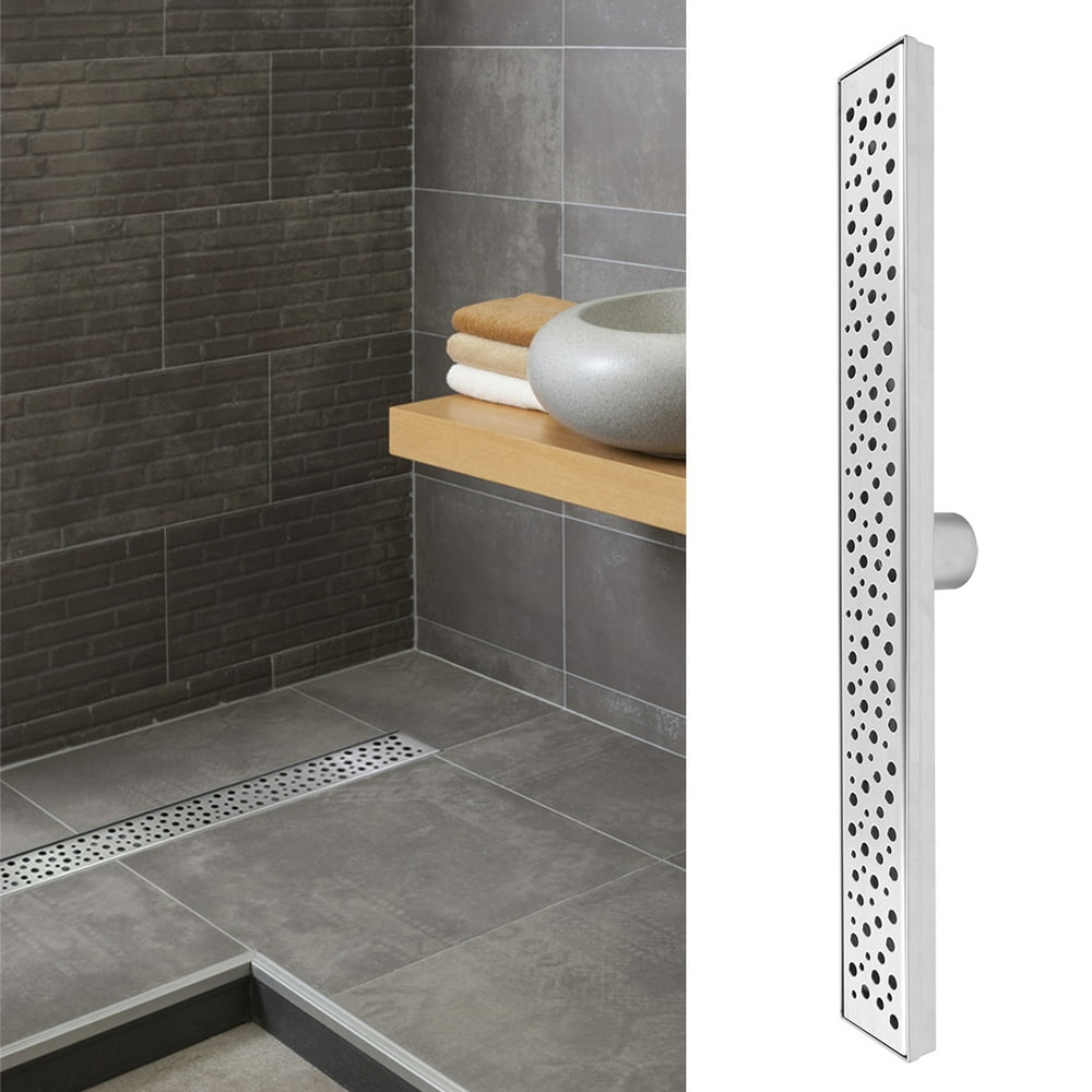 OTVIAP Stainless Steel Rectangular Shower Floor Drain Linear Grate