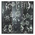 thumbnail image 2 of Benjara Foldable 3 Panel Room Divider with Tribal Print, Black and Silver, 2 of 3