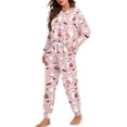 thumbnail image 4 of HELLHERO Halloween Pajama Set for Women Cat Bat Pumpkin Printed Sleepwear Soft 2 Piece Pjs Set Long Sleeve Tops Jogger Pants Pajama Sets, S, 4 of 5