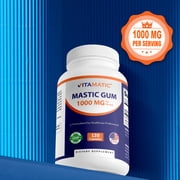Vitamatic Mastic Gum 1000mg per Serving 120 Capsules - Promotes Digestive, Oral & liver health