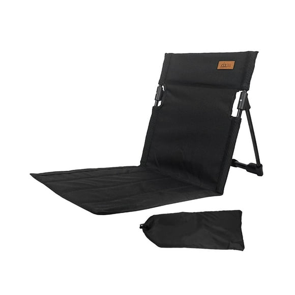Folding Beach Chair with Back Support, Stadium Chair, Lightweight Camping Chair, Foldable Chair for Backpacking Yard Sunbathing Outdoor Travel Black