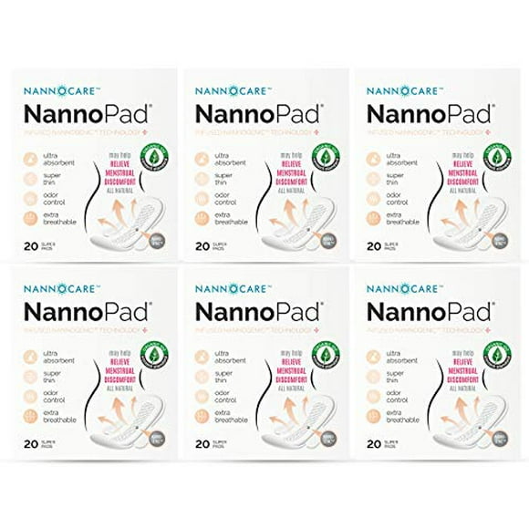 NannoPad Super (Lot de X, XX Serviettes) - Serviettes Minces et Absorbantes pour la Nuit avec Ailes pour Flux Abondant - Faites de Coton Biologique - Sans Parfum, Contrôle des Odeurs