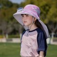 thumbnail image 3 of CSSAD Outdoor Wide Brim Sun Hat with Solar Fan, Summer Big Brimmed Shawl Fisherman's Hat for Childen, Sun Bucket Hat for Men Women UPF 50+ Bucket Fishing & Beach Hat with Fan, Pink, 3 of 6