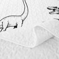 thumbnail image 5 of Feelyou Dinosaur Wildlife Quilt King for Men Boys, Vintage Line Art Prehistoric Animal King Coverlet Set, Black White, 3 Pieces, 5 of 7