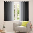 thumbnail image 5 of Black and Greyish White Curtains for Bedroom,Rainbow Ombre 30%-50% Blackout Curtains Aesthetic Living Room Decor,Gradient Colorful Curtains & Drapes Abstract Window Curtain, 5 of 6