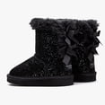 thumbnail image 5 of Weestep Girls Toddler Little Kid Warm Fur Winter Ankle Flat Snow Boot(7 Toddler, Bow Black), 5 of 7