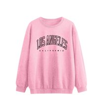 WENWU Women’S Sweatshirt Long Sleeve Sweatshirt Womens Pullover Tops Pink Cute Crewneck Sweatshirt Winter Outfits for Women 2025 Trendy Comfort Sweatshirt