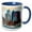 Blue/White, variant on 3drose, Usa, Massachusetts. Boston Waterfront Skyline with Sailboats., 11oz Two-tone Red Mug