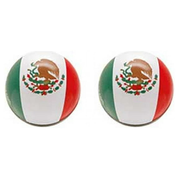 Alta Bicycle Bike Bicycle Flags Schrader Bike Valve Caps, Multiple Styles (Mexican Flag - Round)