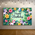 thumbnail image 4 of Pastel Unicorn Banner Colorful Flowers Party Decoration Green Backdrop for Kids Birthday Celebration, 4 of 9