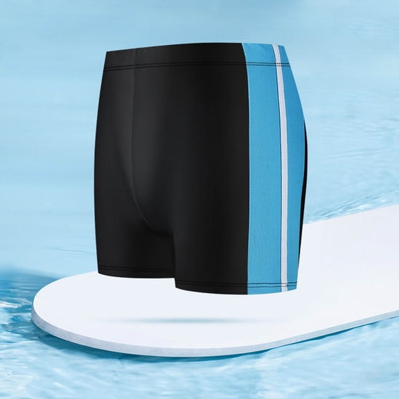 PBFRDSJ Color Block Swimwear Shorts for Mens UPF50 Square Legs Swim Jammer Stretch Waisted Lift Breathable Trunks
