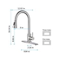 thumbnail image 4 of Kitchen Sink Faucet, Kitchen Faucet Stainless Steel with Pull Down Sprayer Brushed 360 Degree Rotating Nozzle, Commercial Modern High arc Single Handle Single Hole Pull Out Kitchen Faucets, 4 of 8