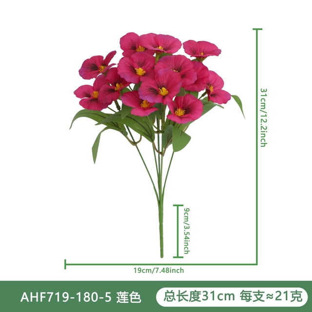 Artificial Silk Pansy Flowers for Wedding Home Decoration Bouquet 1 Pc