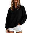 thumbnail image 3 of Womens Quarter Zip Sweatshirt Oversized Drop Shoulder Long Sleeve Pullover Preppy Aesthetic Top, 3 of 7