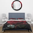 thumbnail image 3 of Designart "Red Black Rose gracefulness I" Floral Bedding Covert Set - Rose Red Traditional Bed Set With 1 Sham, 3 of 6