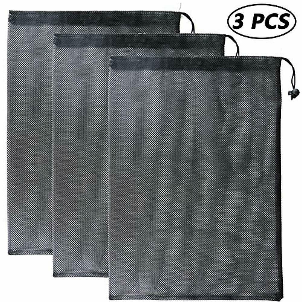 3 Pack Mesh Stuff Sack With Cord Lock Closure, Durable Lightweight