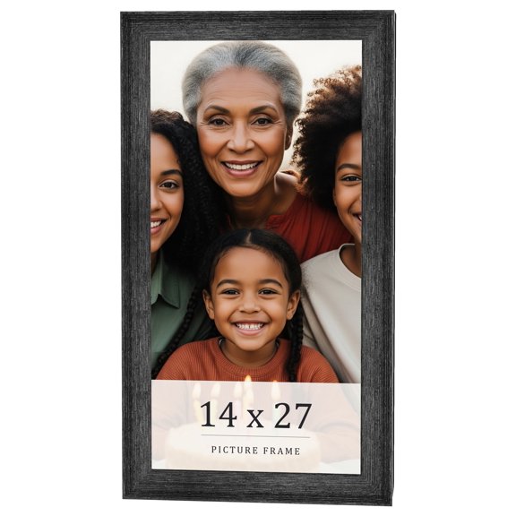 14x27 Frame Black Real Wood Picture Frame Width 1.5 inches | Interior Frame Depth 0.5 inches | Barn