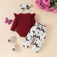 thumbnail image 3 of SILVERCELL Spring and Autumn Girls "mama" Letter Printed Pit Strip Long Sleeved Jumpsuit Butterfly Print Bow Pants with Scarf 0-18M, 3 of 11