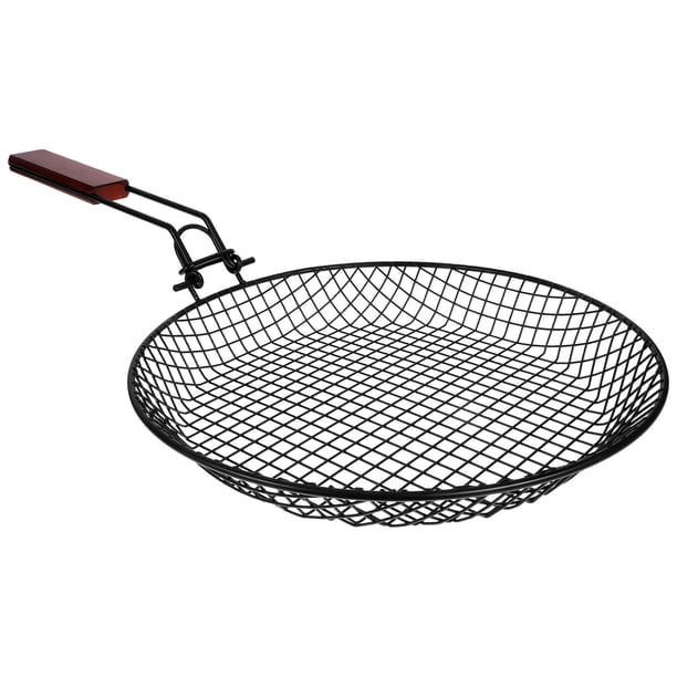 Cesta de acero al carbono para asar verduras, alimentos al aire libre, freír