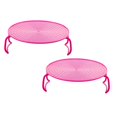thumbnail image 1 of Oleegame 2PC Spoon And Lid Rest Microwave Plate Stacker, Microwave Tray Rack,Oven Tray Rack,Steaming Rack With Legs Pink, 1 of 3