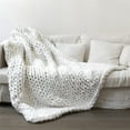 thumbnail image 2 of Chunky Knit Blanket Throw, Soft Acrylic Fibres Throw Blanket, Handmade Thick Cable Knit Crochet Blanket, Large Knit Blanket Chunky Yarn, Rope Knot Throw Blanket for Couch Home Decor, 2 of 6