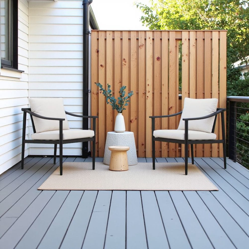Outdoor Escape White Outdoor Chairs Set of 2, Metal Patio Chairs for Garden or Deck Use