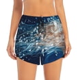 thumbnail image 2 of Picia White Jellyfish Dansing in the Ocean Pattern Women's 2 in 1 Athletic Running Shorts High Waisted Workout Casual Gym Sweat Shorts with Comfy Liner Zipper Pockets-, 2 of 9