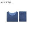 thumbnail image 2 of Conjunto de ropa interior térmica azul para hombre, calzoncillos largos con forro polar suave, capa base cálida para invierno en la parte superior e inferior, 2 of 6
